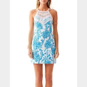 Pearl lace neck shift