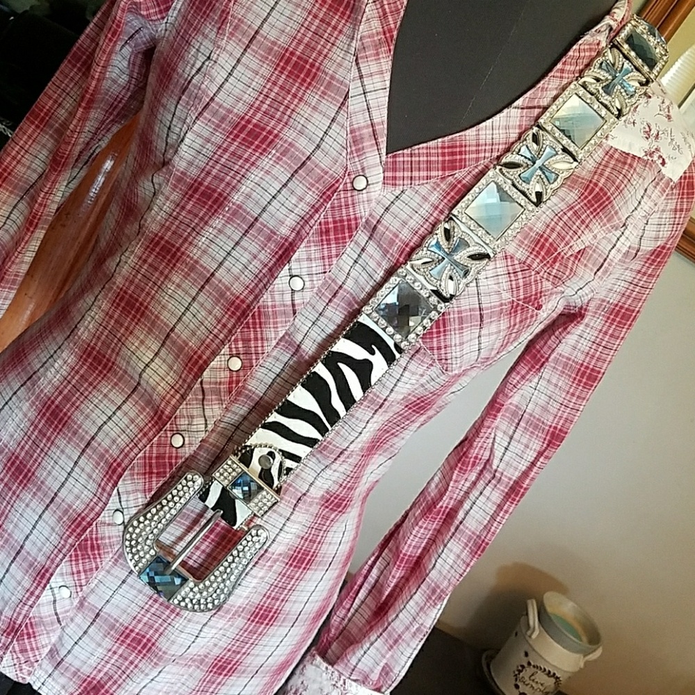 Zebra Bling Cowgirl Western Belt