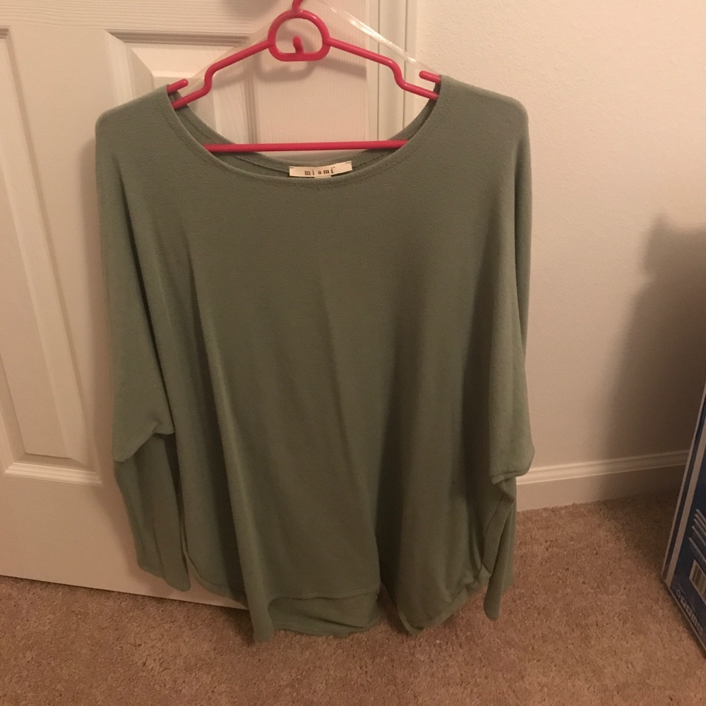 Green Super Soft Long Sleeved Blouse