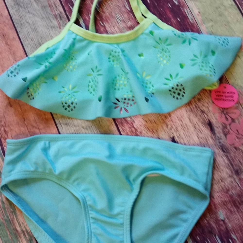 Girls Joe Boxer Pineapple bikini Size 4-5
