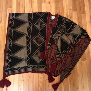 Open Printed Poncho/Kimono