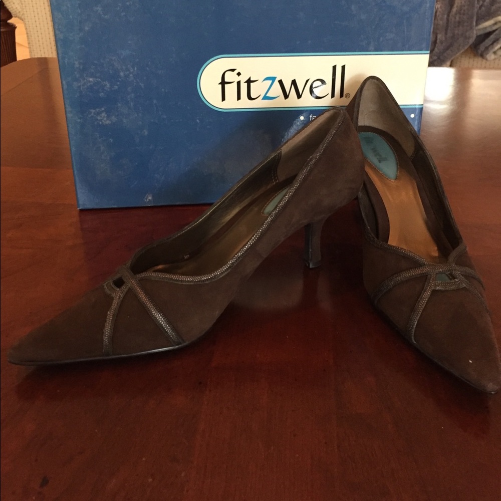 Brown suede leather shoes.