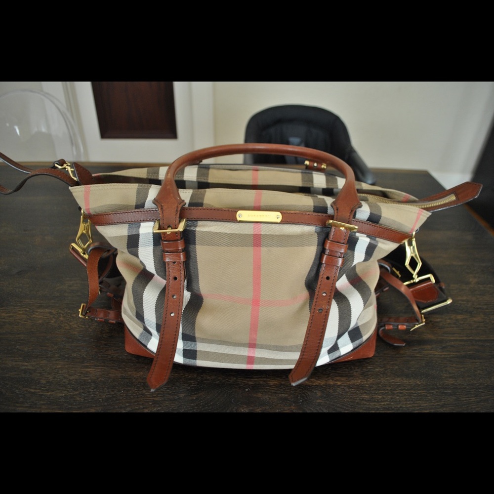 Authentic Burberry Marta Check Burberry Diaper Bag