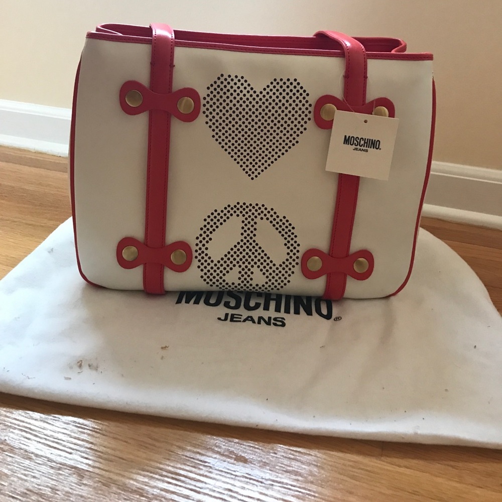 New with tags Moschino white/red purse