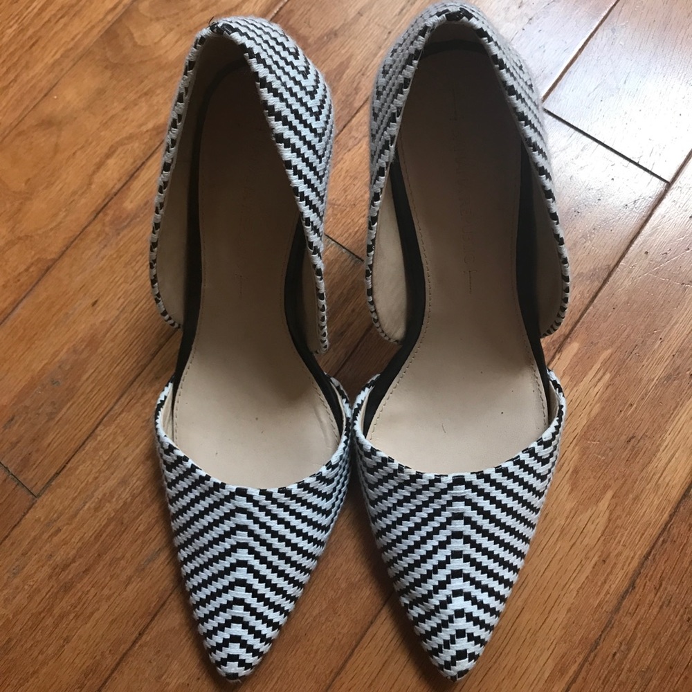 Black and white pumps