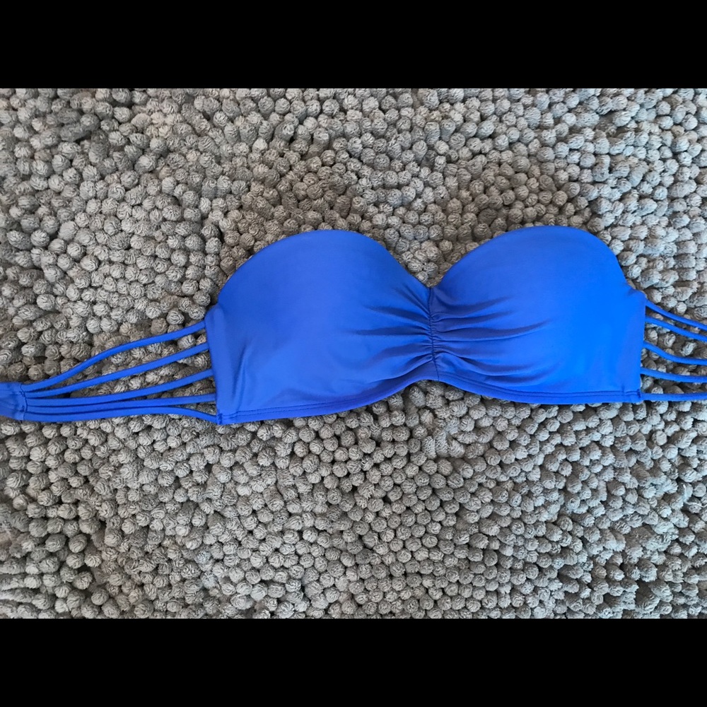 Target brand size S strapless blue bikini top