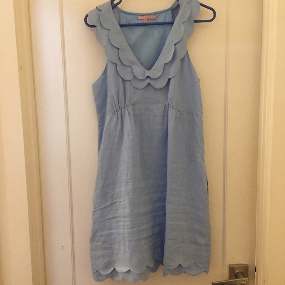 Calypso St. Barth Linen Dress with Scallop Trim