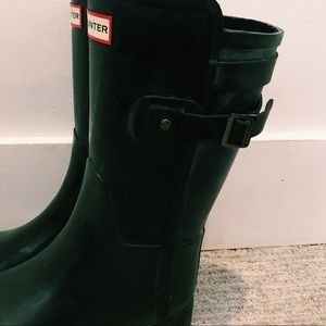 Hunter Short Matte Black Rain Boots