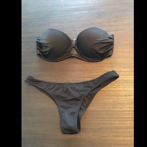 Victoria Secret - Black Strapless Brazilian Bikini