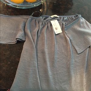 Off shoulder satin top