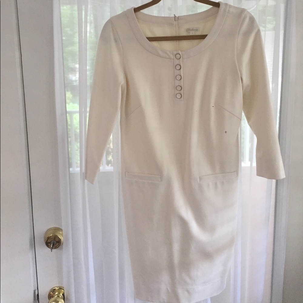 Shoshanna Long Sleeve Ivory/Cream Dress