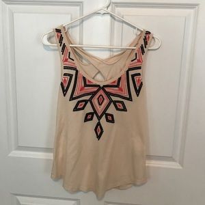 Boho cross back detailed top
