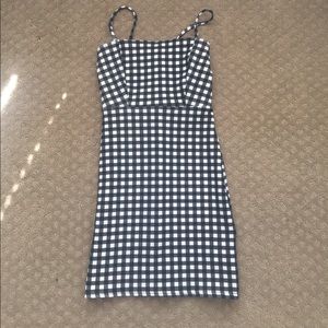 Gingham body con dress