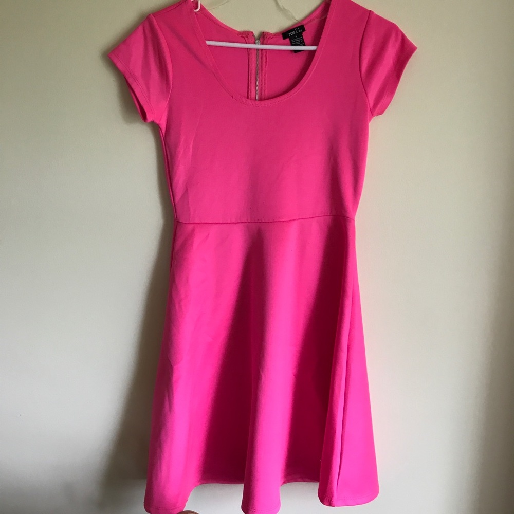 Hot Pink Skater Dress
