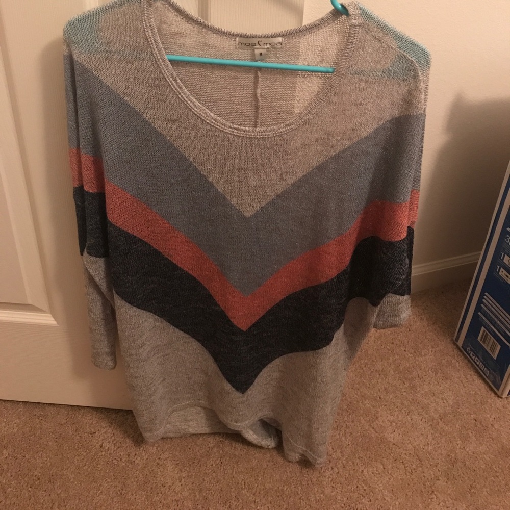 Grey Chevron Sweater Tunic