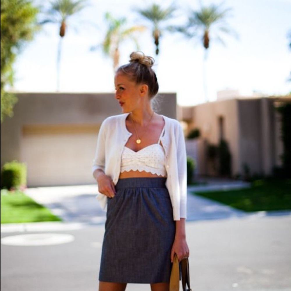 EmersonMade (Emerson Fry) chambray pockets skirt