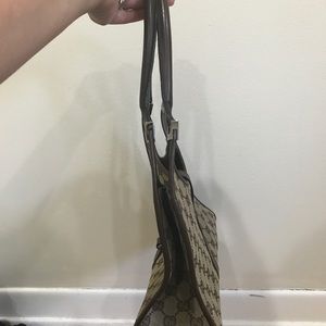 Authentic Gucci Bardot canvas handbag.