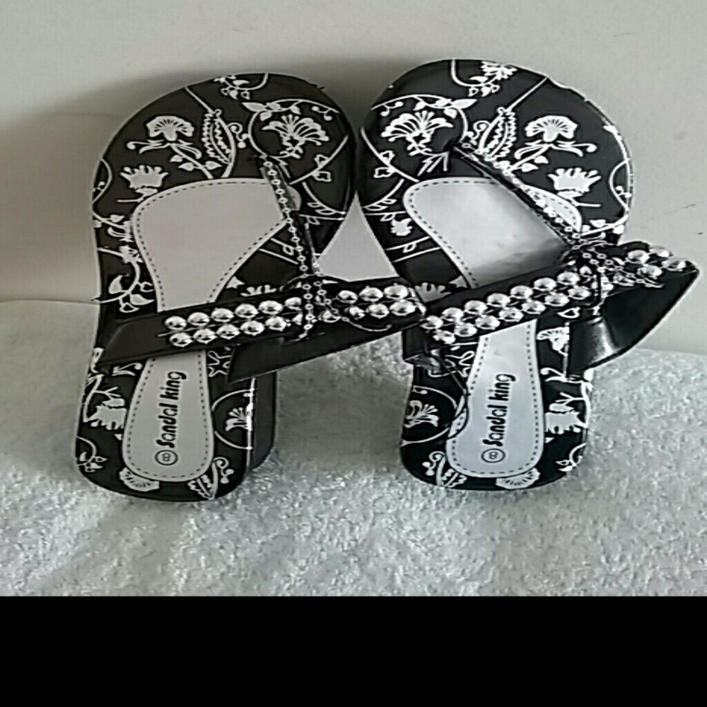 SUMMER SANDALS METALLIC BLACK STYLISH