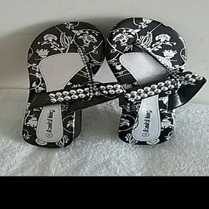 SUMMER SANDALS METALLIC BLACK STYLISH