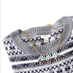 JCrew Grey Fairisle Sweater