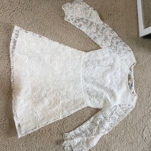 Hello Molly long sleeve white lace dress