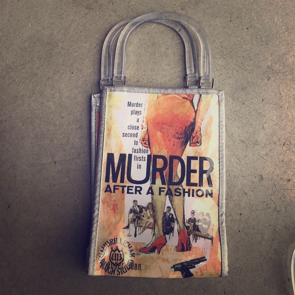 Vinyl purse one of a kind handmade