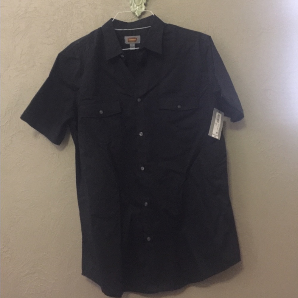 Men's button down short sleeve - black NWT