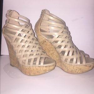 nude wedges