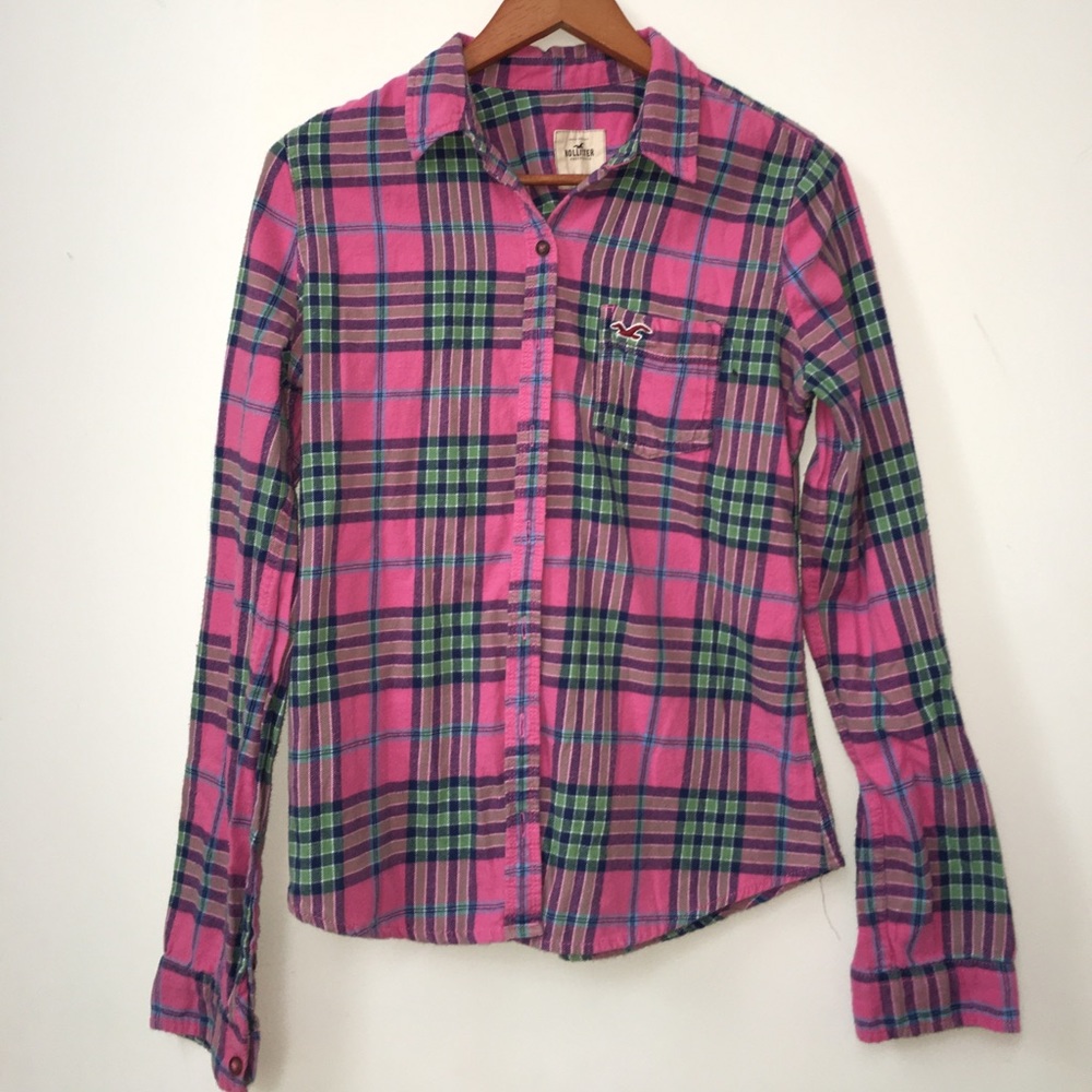 Pink Hollister Flannel Shirt