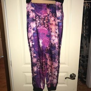 Floral satin joggers.. never worn!!!