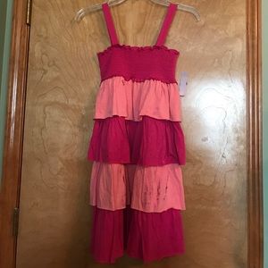Hype Girls glitter accented cotton ruffle dress