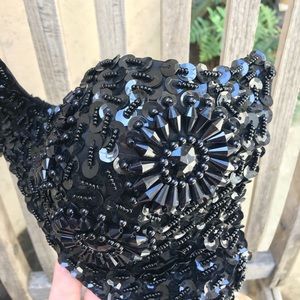Bedazzled Black Bra perfect for raves/going out