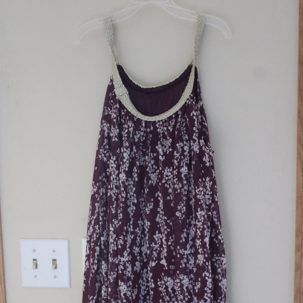 floral maroon dress