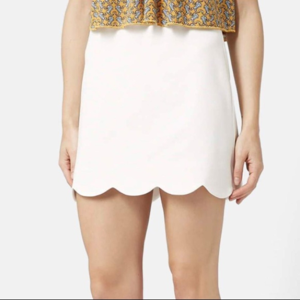 Topshop Scallop Hem Mini Skirt