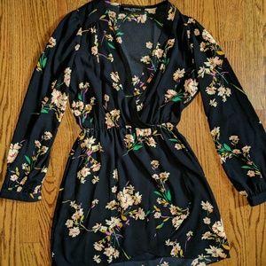 Beautiful floral dress with deep V neckline