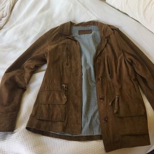 Tan Brown Suede Kookai fall jacket