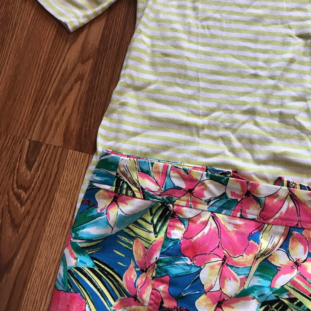 LOFT Tropical Flower Print Skirt Hibiscus Floral - Picture 8 of 8