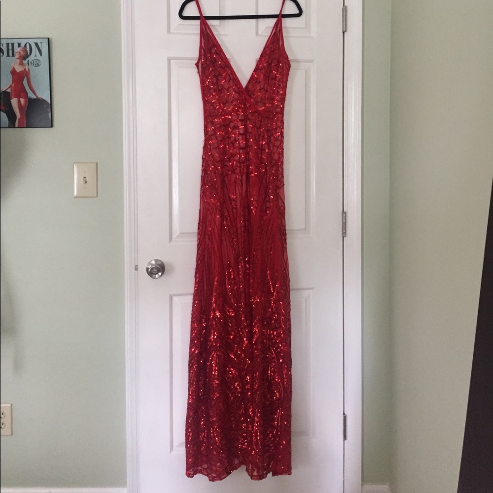 Embellished Mesh Gown