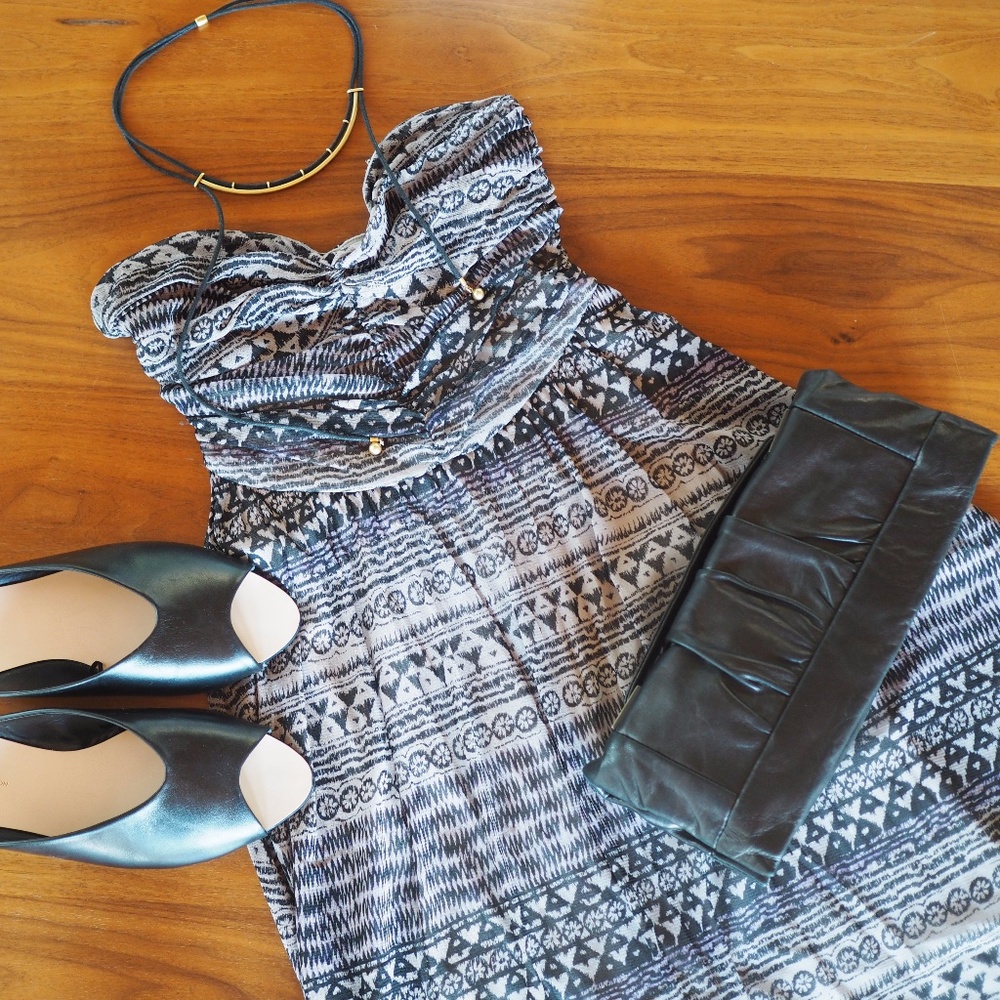 Free People Strapless High-Low Print Dress