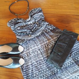 Free People Strapless High-Low Print Dress