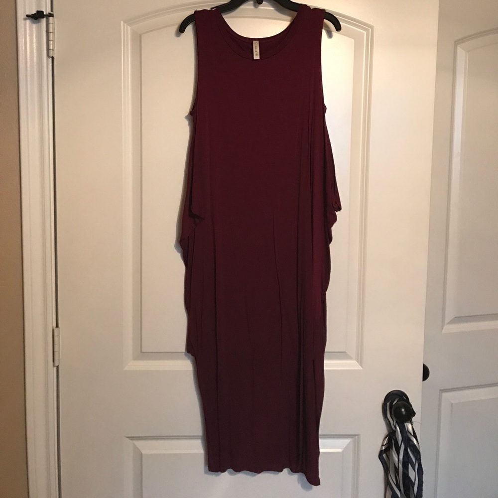 Burgundy side slit dress!