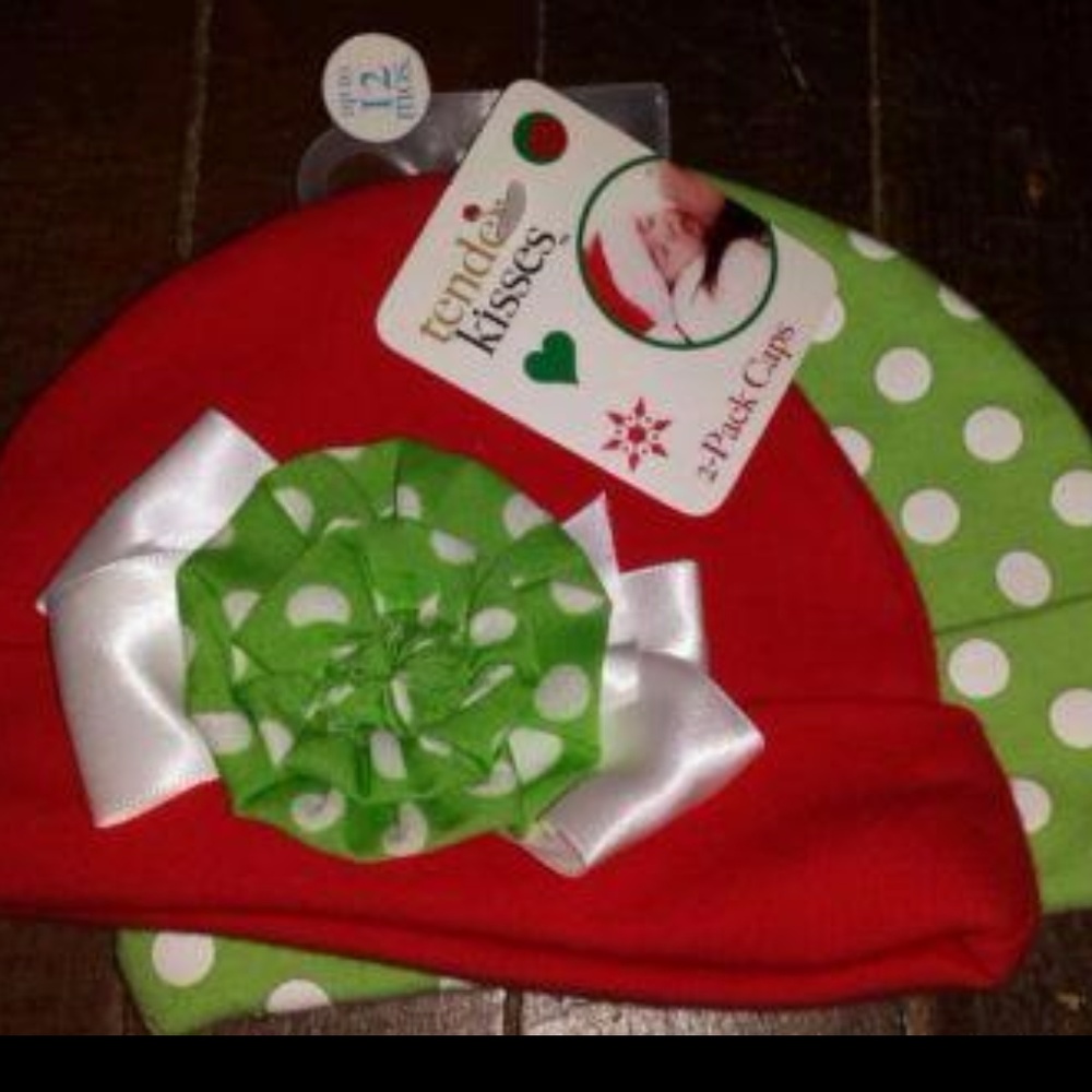 Set of 2 baby Skull Caps Infant 12 Months