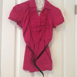 Beautiful fuchsia maternity blouse. With belt