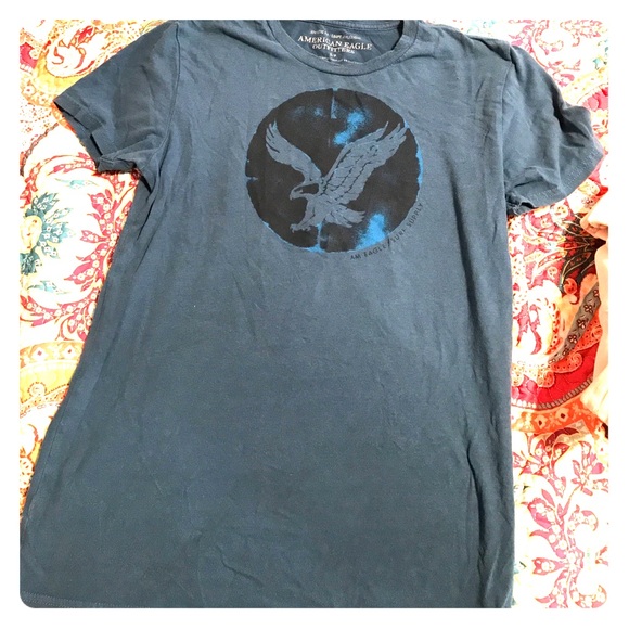 Dusty Blue American Eagle Athletic Fit Tee - Picture 1 of 1