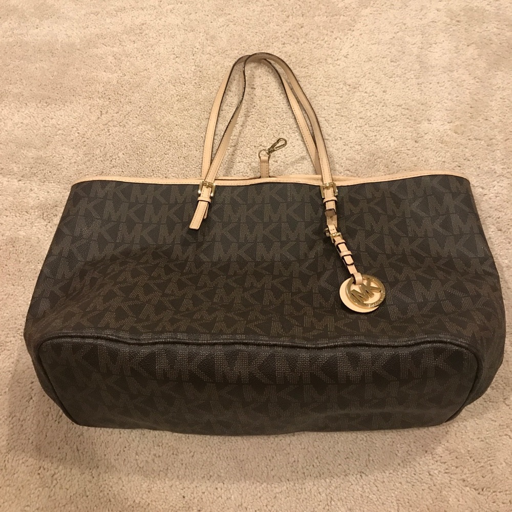 Brown Michael Kors Jet Set Tote