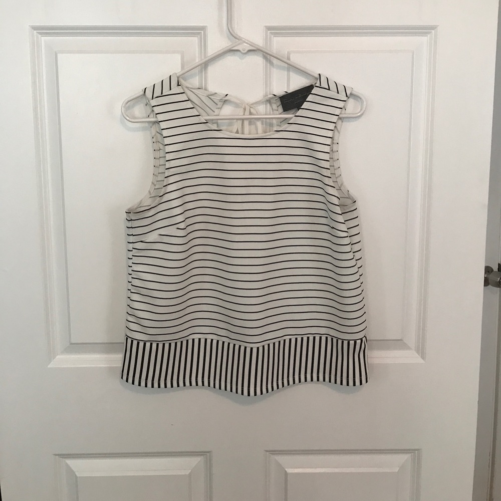 Nautical tie back striped tank