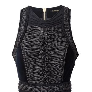 Balmain H&M Braided Rope Velvet Dress 6 NWT!