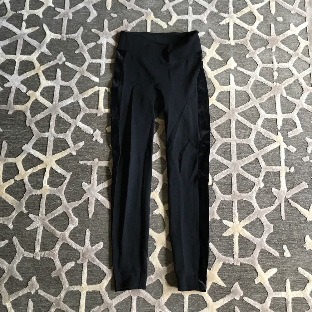 Spanxs leggings with velvet panel