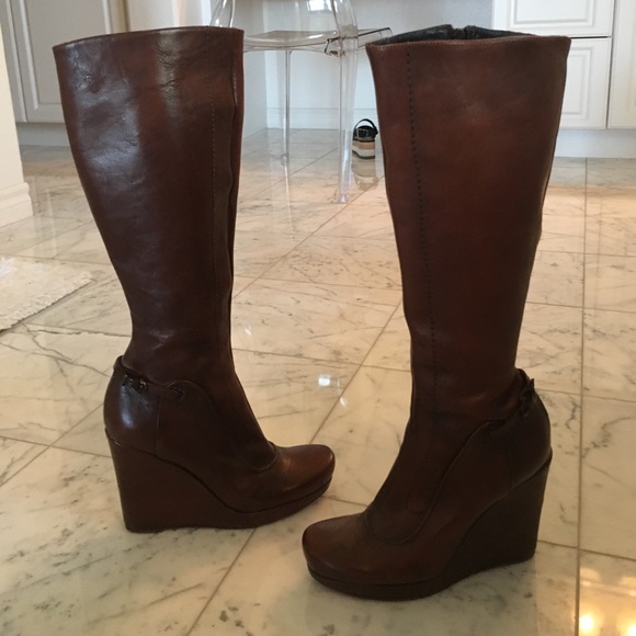 Best Fall/Winter Waterproof and Weatherproof Boots – Style  Italian Leather Brown Cognac Boots 7.5