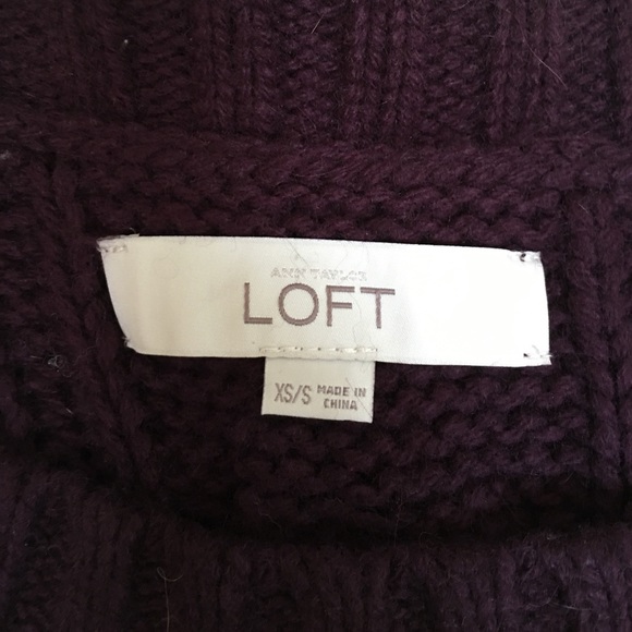 LOFT Sweaters - Eggplant colored cable knit sweater. LOFT Sweaters - Eggplant colored cable knit sweater.